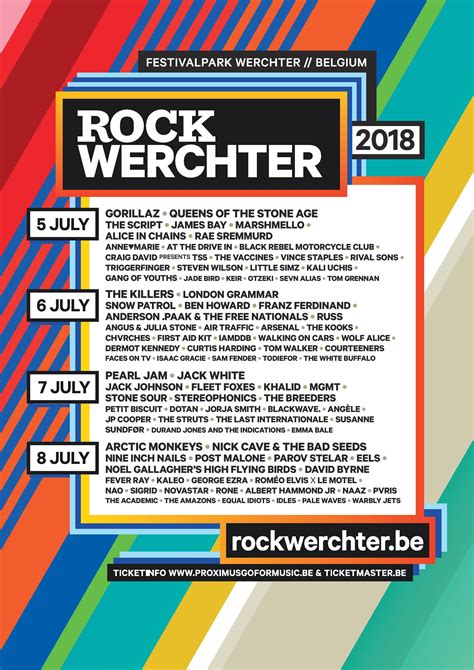 rock werchter line up